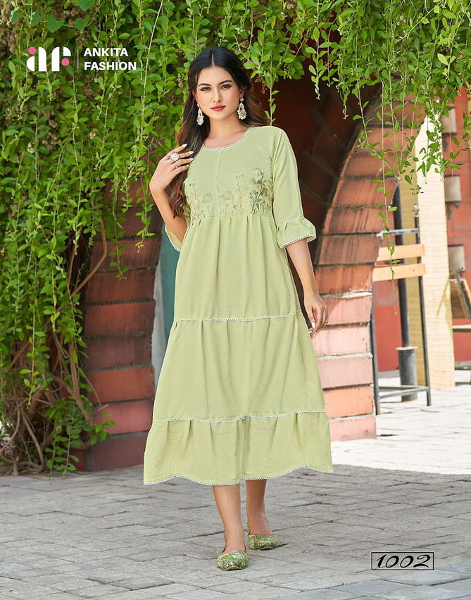 Ankita Fashion Lime Light 1 New Stylish Designer Anarkali Kurti Collection